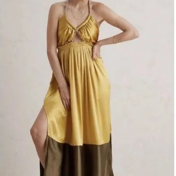 Anthropologie - Silk Colorblocked Maxi Dress - Picture 5 of 6